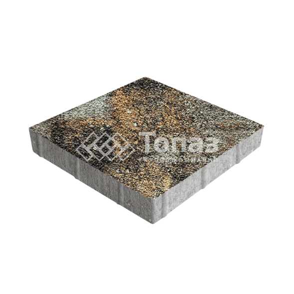 Тротуарная плитка Квадрат 500х500х70, агат кофейный с мраморной крошкой   