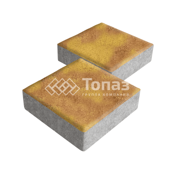 Тротуарная плитка Квадрат 200х200х60, шафран  