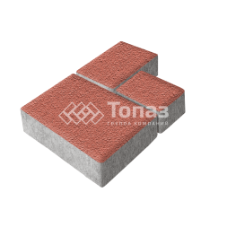 Тротуарная плитка Бергамо, красная на камне, 6 см