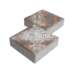 Тротуарная плитка Квадрат 200х200х40, агат оранжевый с гранитной крошкой