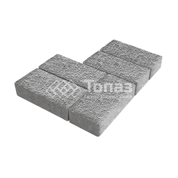 Тротуарная плитка 200х100х80, серо-белая с мраморной крошкой