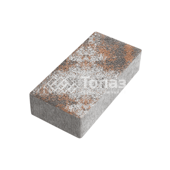 Тротуарная плитка 200х100х40, агат оранжевый на камне