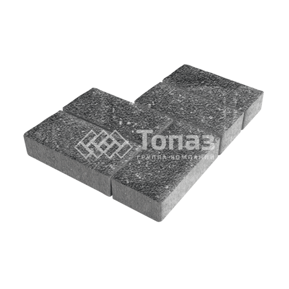 Тротуарная плитка 200х100х40, аляска черная на камне