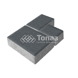 Тротуарная плитка Бергамо, черная на камне, 6 см