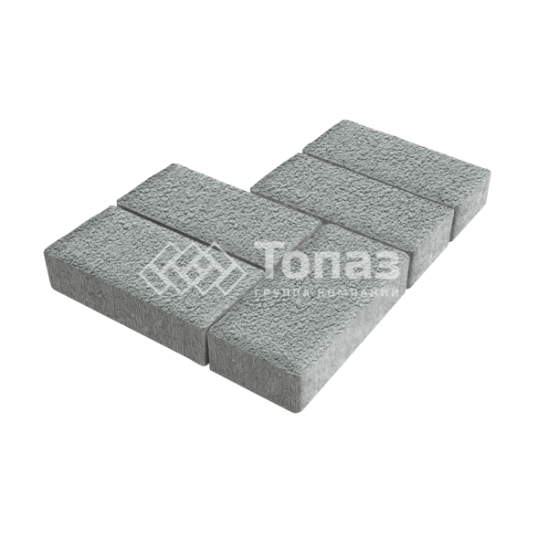 Тротуарная плитка 200х100х80, серая на камне