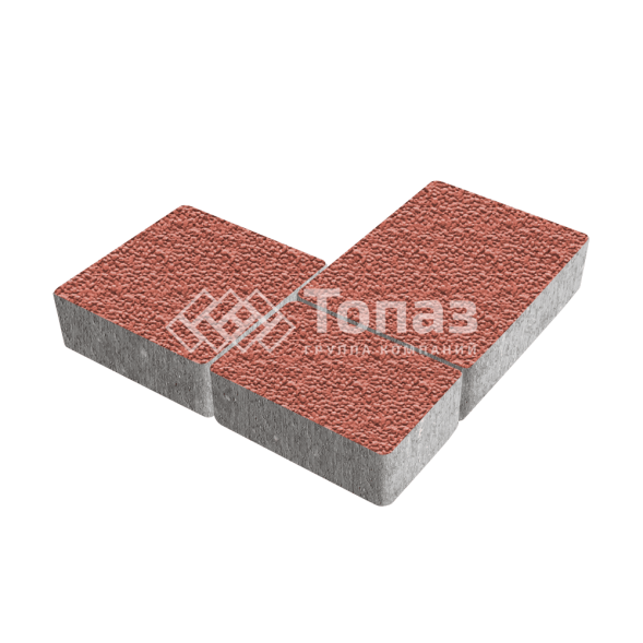 Тротуарная плитка Новый город, красная с мраморной крошкой, 8 см