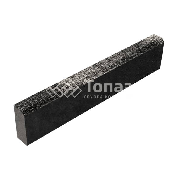 Камень бортовой БР 100.20.8, агат коричневый с мраморной крошкой, черное основание