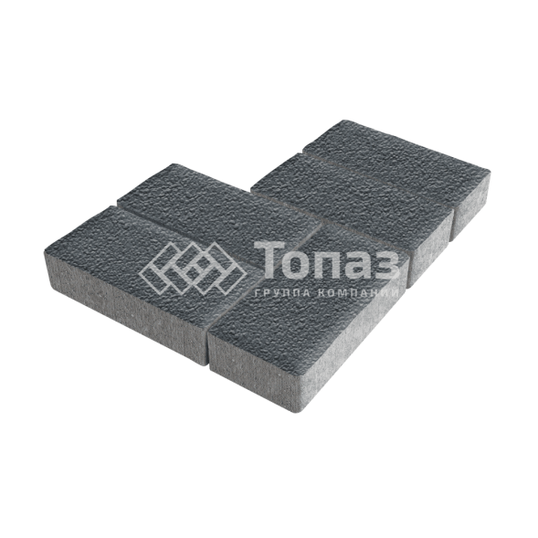 Тротуарная плитка 200х100х80, черная на камне