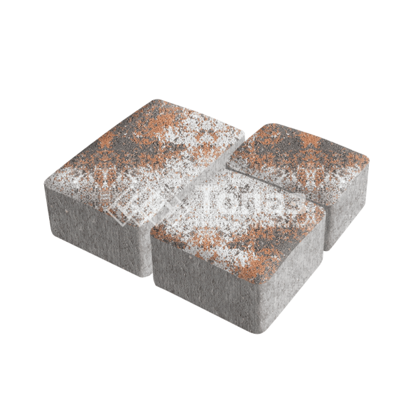 Тротуарная плитка Старый город, агат оранжевый, 6 см