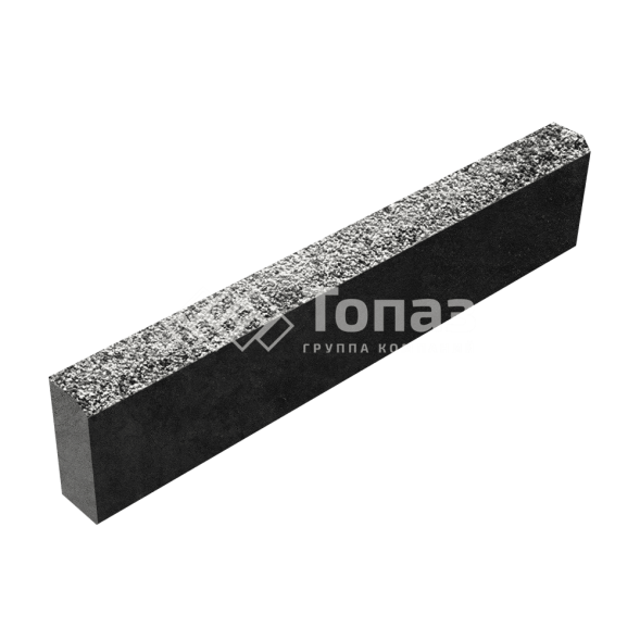 Камень бортовой БР 100.20.8, аляска белая с мраморной крошкой, черное основание
