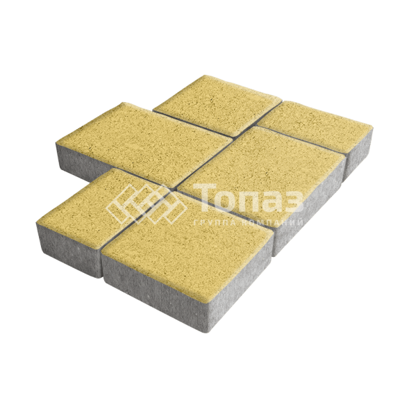 Тротуарная плитка Новый город, желтая, 4 см