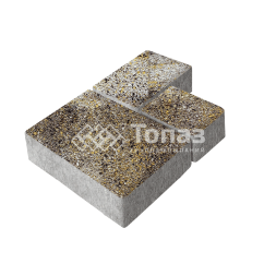 Тротуарная плитка Бергамо, агат желтый на камне, 6 см