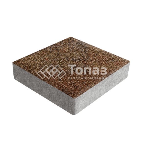 Тротуарная плитка Квадрат 200х200х40, джафар оранжевый с гранитной крошкой