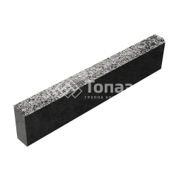 Камень бортовой БР 100.20.8, аляска черная с мраморной крошкой, черное основание