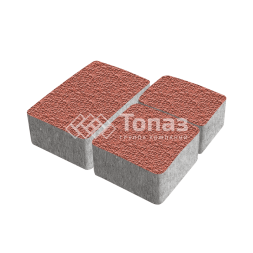 Тротуарная плитка Старый город, красная с мраморной крошкой, 6 см