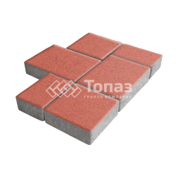 Тротуарная плитка Новый город, красная, 4 см