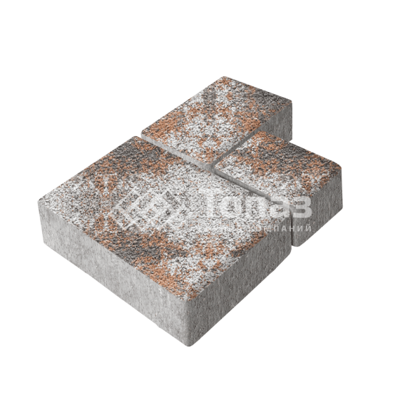 Тротуарная плитка Бергамо, агат оранжевый на камне, 6 см