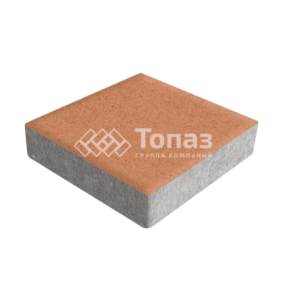 Тротуарная плитка Квадрат 200х200х60, оранжевая