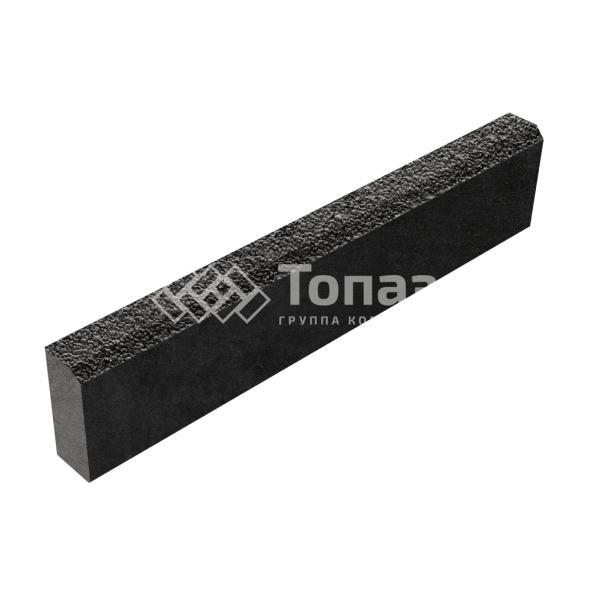 Камень бортовой БР 100.20.8, джафар черный с мраморной крошкой, черное основание