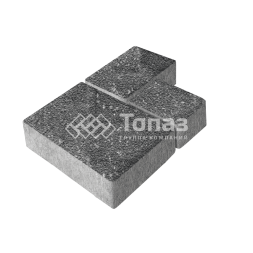 Тротуарная плитка Бергамо, аляска черная на камне, 6 см