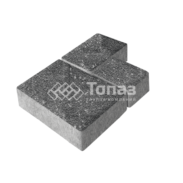 Тротуарная плитка Бергамо, аляска черная на камне, 6 см