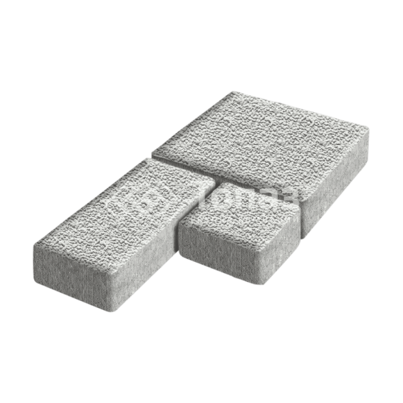 Тротуарная плитка Рубико, белая с мраморной крошкой, 4 см