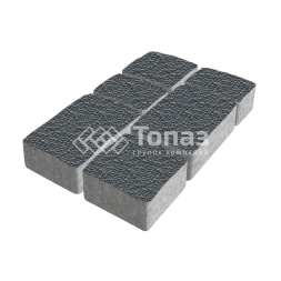 Тротуарная плитка Старый город, черная с мраморной крошкой, 6 см