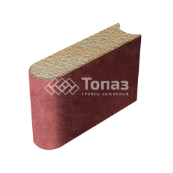 Камень бортовой БРШ 50.20.8, осень с мраморной крошкой, красное основание
