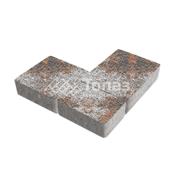 Тротуарная плитка Новый город, агат оранжевый с мраморной крошкой, 8 см