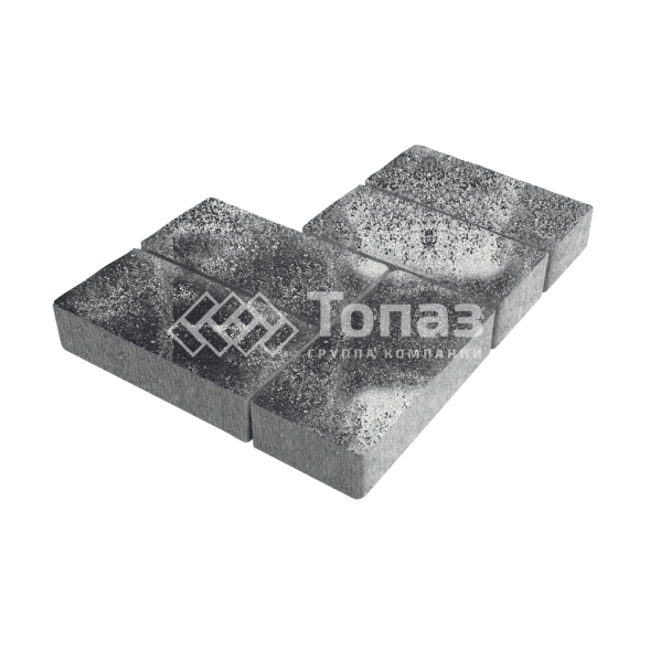 Тротуарная плитка 200х100х40, черно-белая 