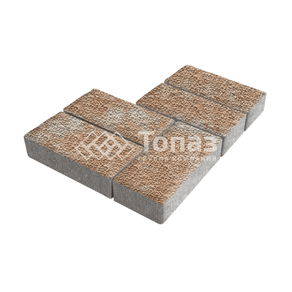 Тротуарная плитка 200х100х60, сансет с мраморной крошкой 