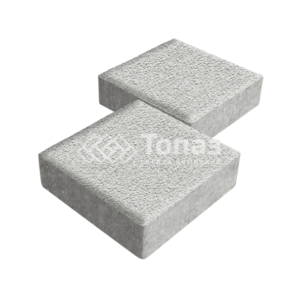 Тротуарная плитка Квадрат 200х200х40, белая на камне