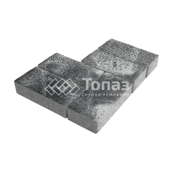 Тротуарная плитка 200х100х60, черно-белая на камне 