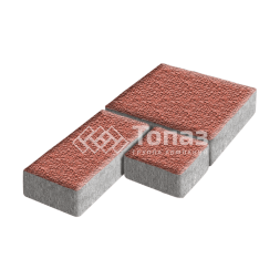 Тротуарная плитка Рубико, красная с мраморной крошкой, 4 см