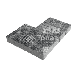 Тротуарная плитка 200х100х60, черно-белая с гранитной крошкой 