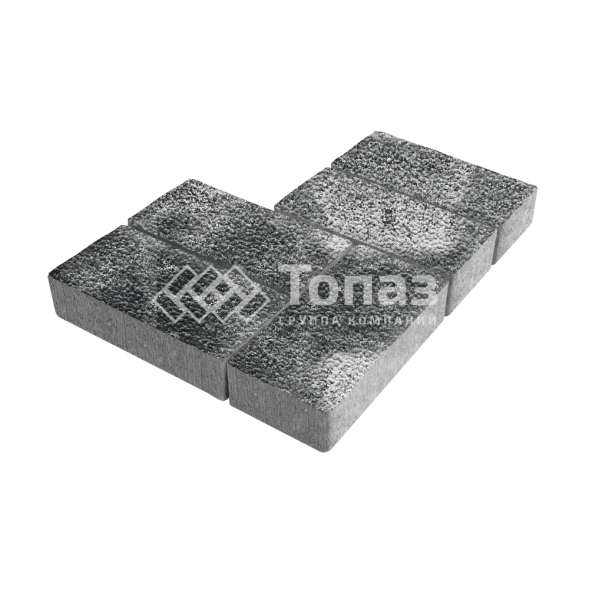 Тротуарная плитка 200х100х60, черно-белая с гранитной крошкой 