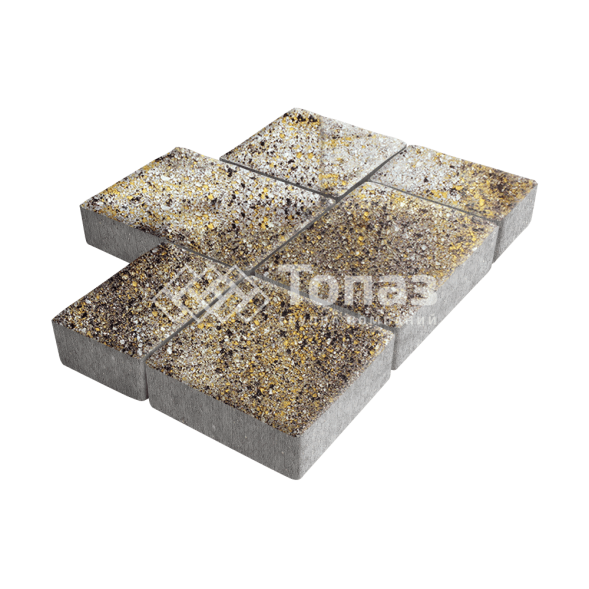 Тротуарная плитка Новый город, агат желтый, 4 см