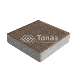 Тротуарная плитка Квадрат 200х200х40, коричневая на камне