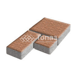 Тротуарная плитка Рубико, оранжевая с мраморной крошкой, 4 см