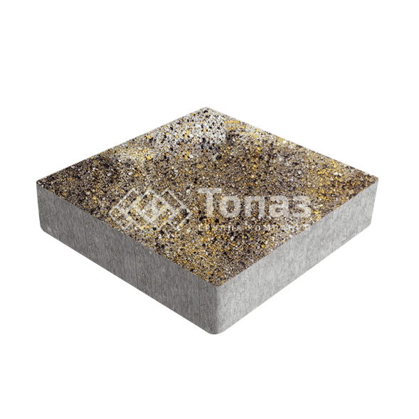 Тротуарная плитка Квадрат 200х200х60, агат желтый