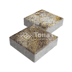 Тротуарная плитка Квадрат 200х200х60, агат желтый