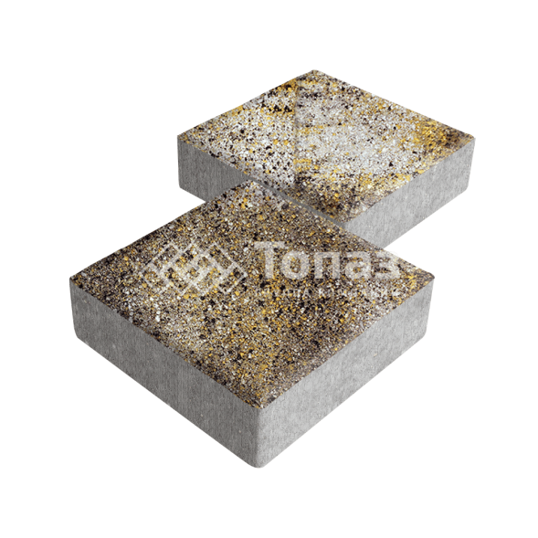 Тротуарная плитка Квадрат 200х200х60, агат желтый