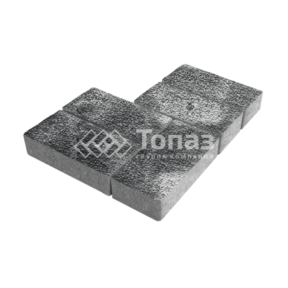 Тротуарная плитка 200х100х60, черно-белая с мраморной крошкой 