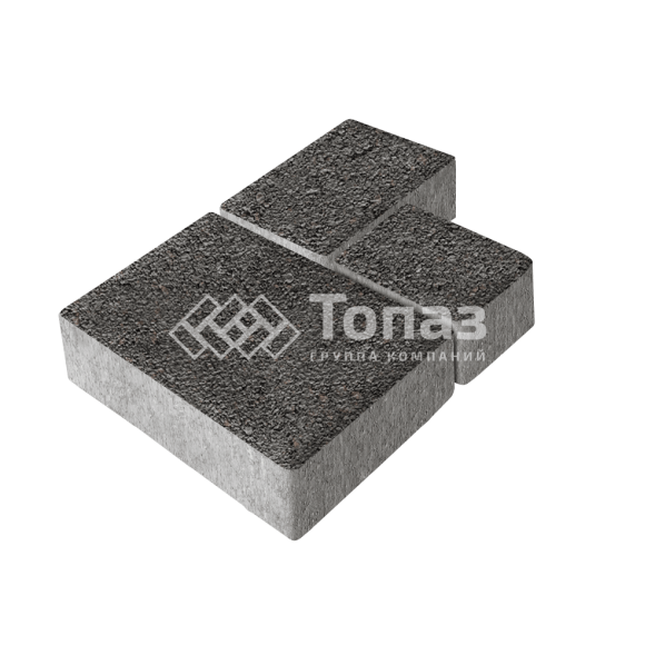 Тротуарная плитка Бергамо, джафар черный на камне, 6 см