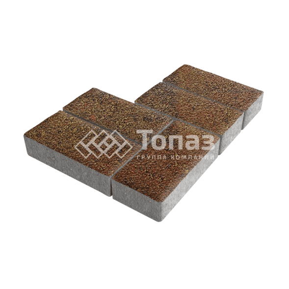 Тротуарная плитка 200х100х80, джафар оранжевый на камне