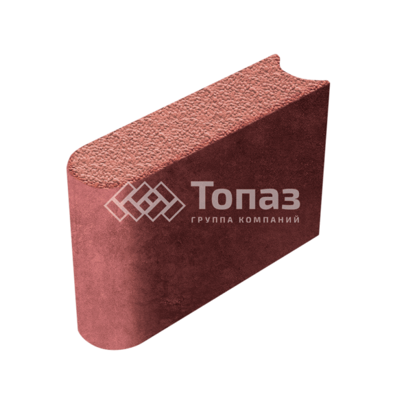 Камень бортовой БРШ 50.20.8, красный в полном окрасе с гранитной крошкой