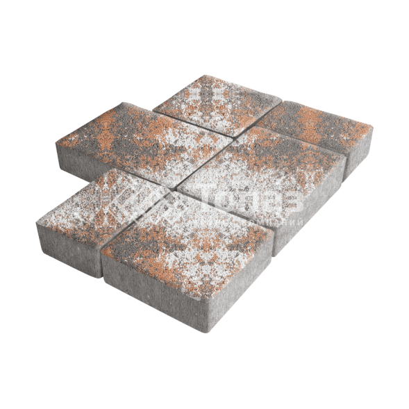 Тротуарная плитка Новый город, агат оранжевый, 4 см