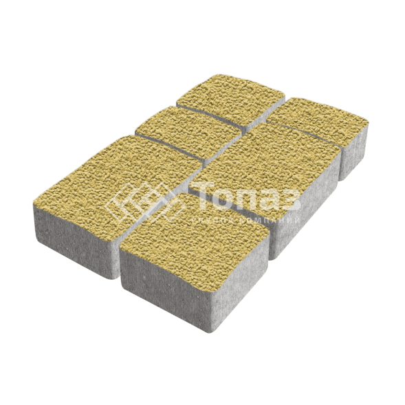 Тротуарная плитка Старый город, агат желтый с гранитной крошкой, 4 см