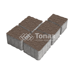 Тротуарная плитка Антик, коричневая с мраморной крошкой, 4 см