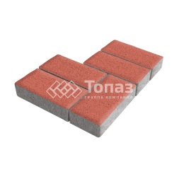 Тротуарная плитка 200х100х60, красная